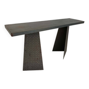 Console en acier et plateau