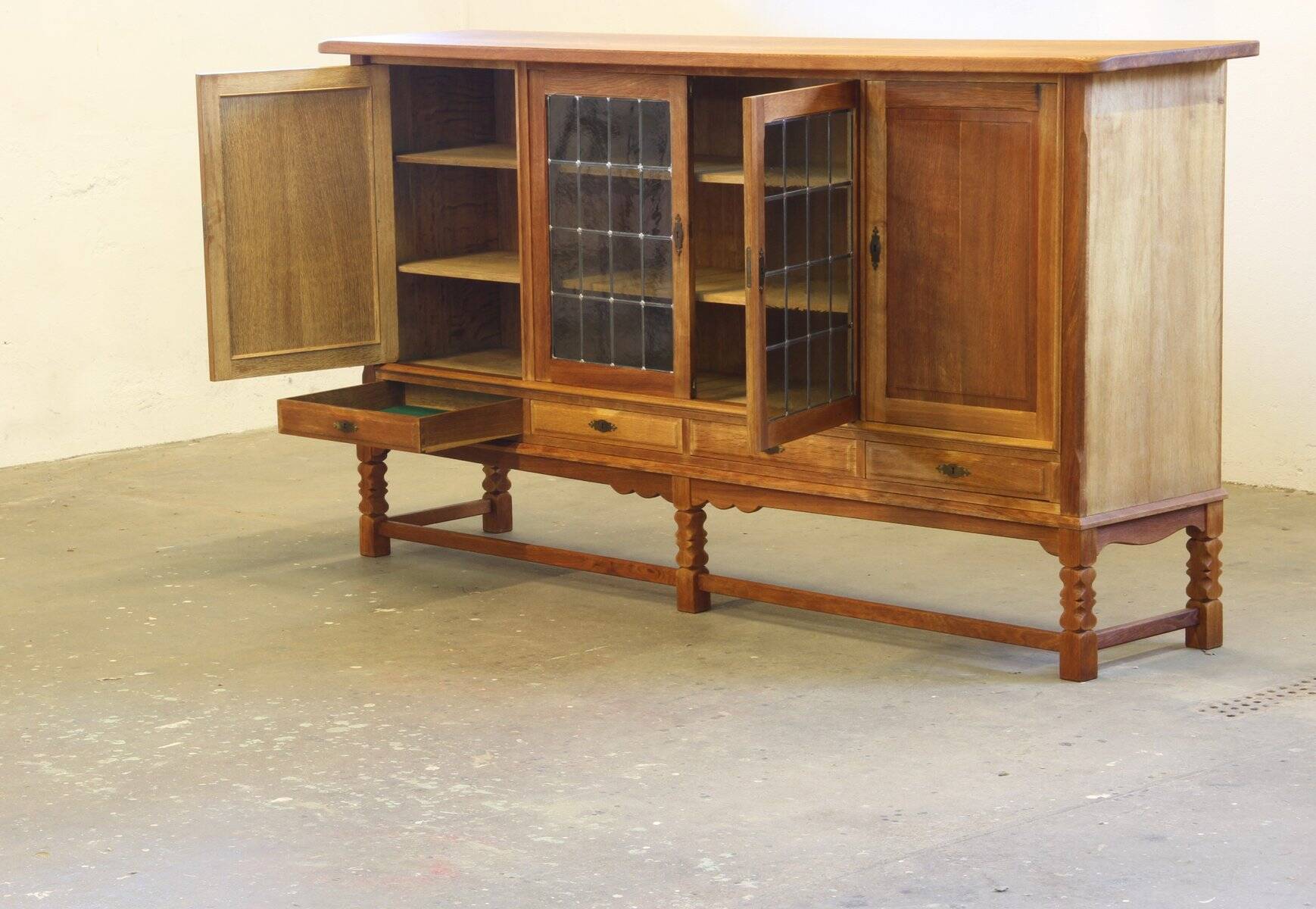 Danish modern oak cabinet in the style of Henning Kjærnulf, 1960s