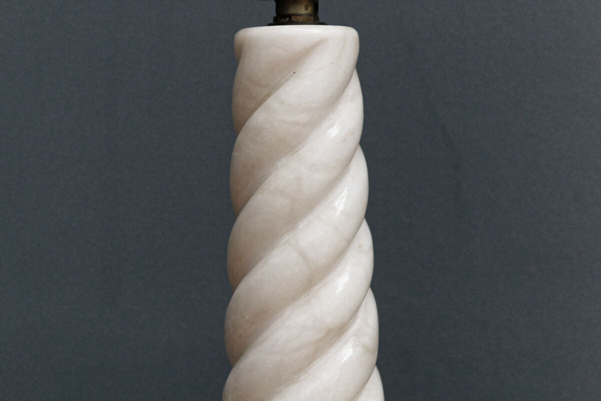Italian lamp foot in twisted white marble