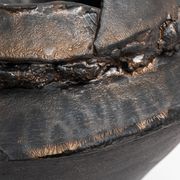 Vase en grès dorée et noir