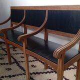 Early 20th-century solid oak bench