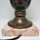 Lampe vasque art déco métal et marbre signée a.ducobu décor fleurs oiseau