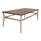 Italian coffee table metal & smoked glass ca 1970