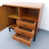 Vintage modernist style storage unit by Marcel Gascoin for Alveole in oak wood