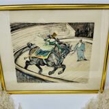 Engraving circus scene, early twentieth century