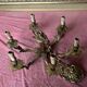 Lustre bronze doré 6 bougies annees 100
