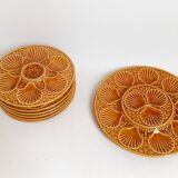 1-course service + 6 Longchamp caramel oyster plates
