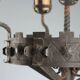 Wrought iron five-light torchère with twisted serpent - Italy late 19th century