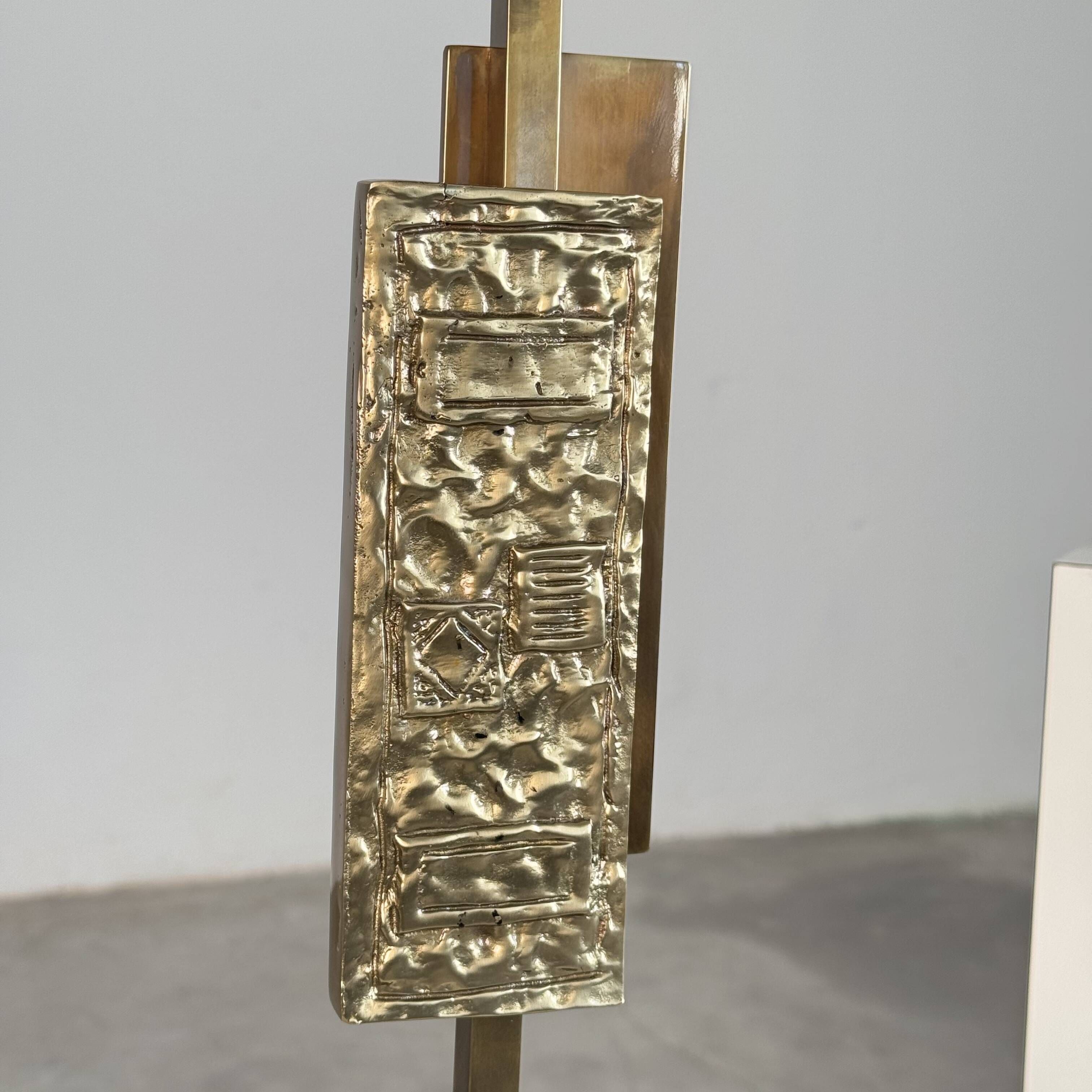 Pair of Dioniso Table Lamps in Marble and Brass by Angelo Brotto, Esperia
