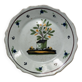 Antique plate in Nevers faience