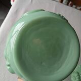 Set of 2 light green opaline glass vases SAINT LOUIS