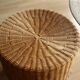 Table d'appoint ronde en rotin, bambou et bois - Vintage