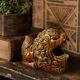 Vintage 60s-70s brown glazed ceramic Foo dog ashtray.