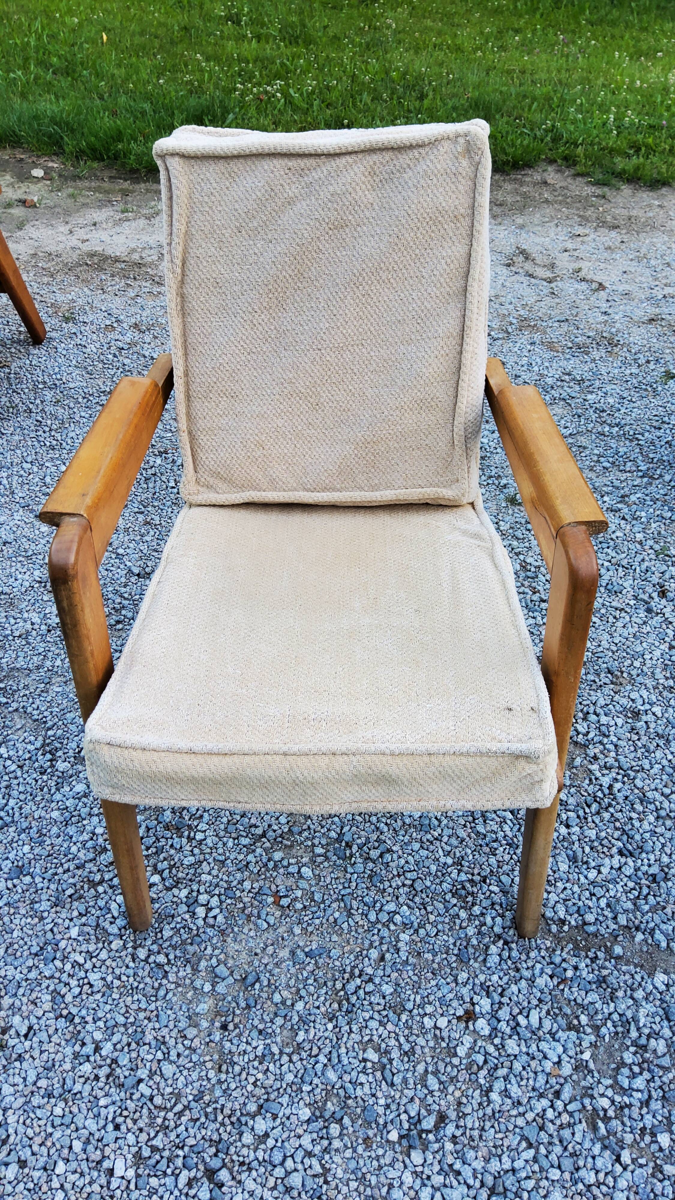 Pair of armchairs from the 50s free-span in blond beech