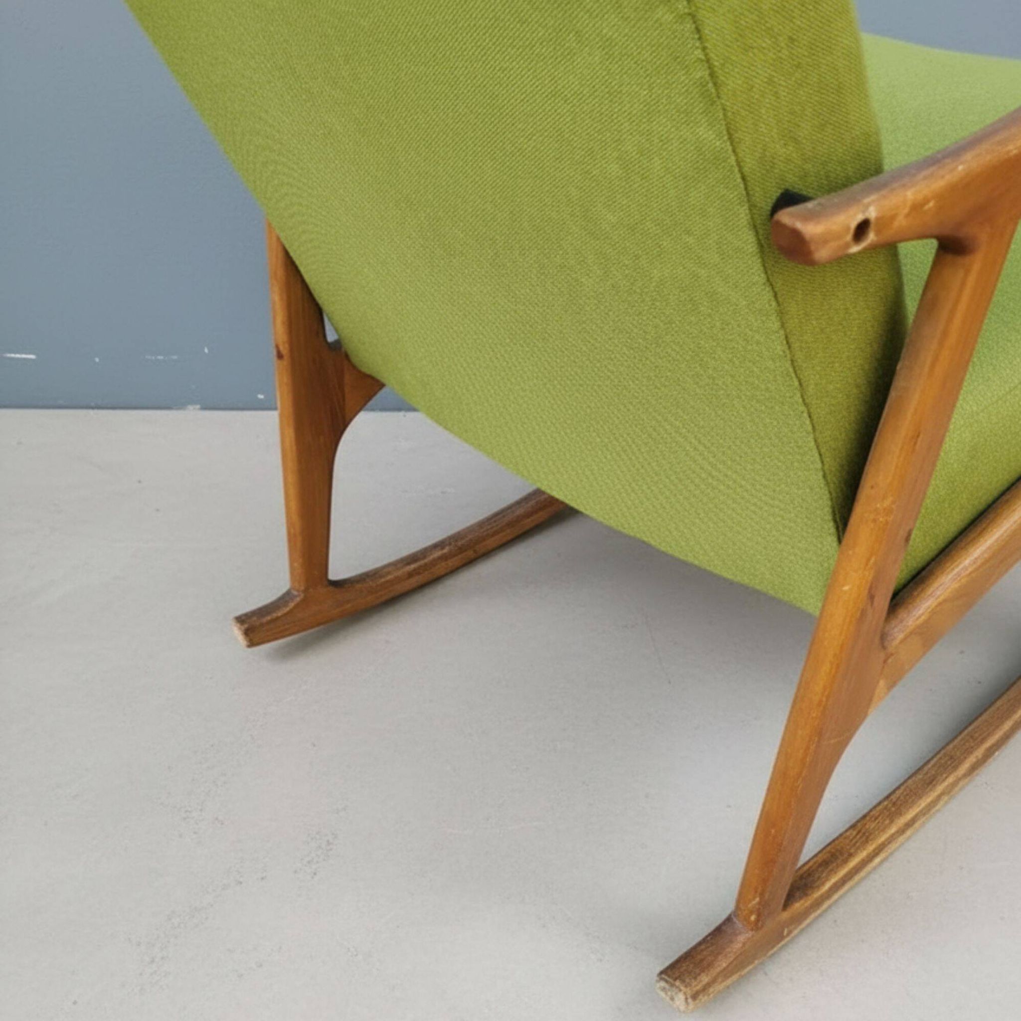Drevotvar Scandinavian style rocking chair, Czechoslovakia, 1960s–1970s