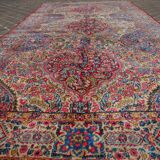Handmade persian carpet kirman 373 x 178