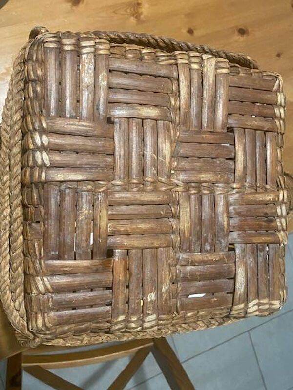 Panier à thé ancien en bambou tressé – Asie