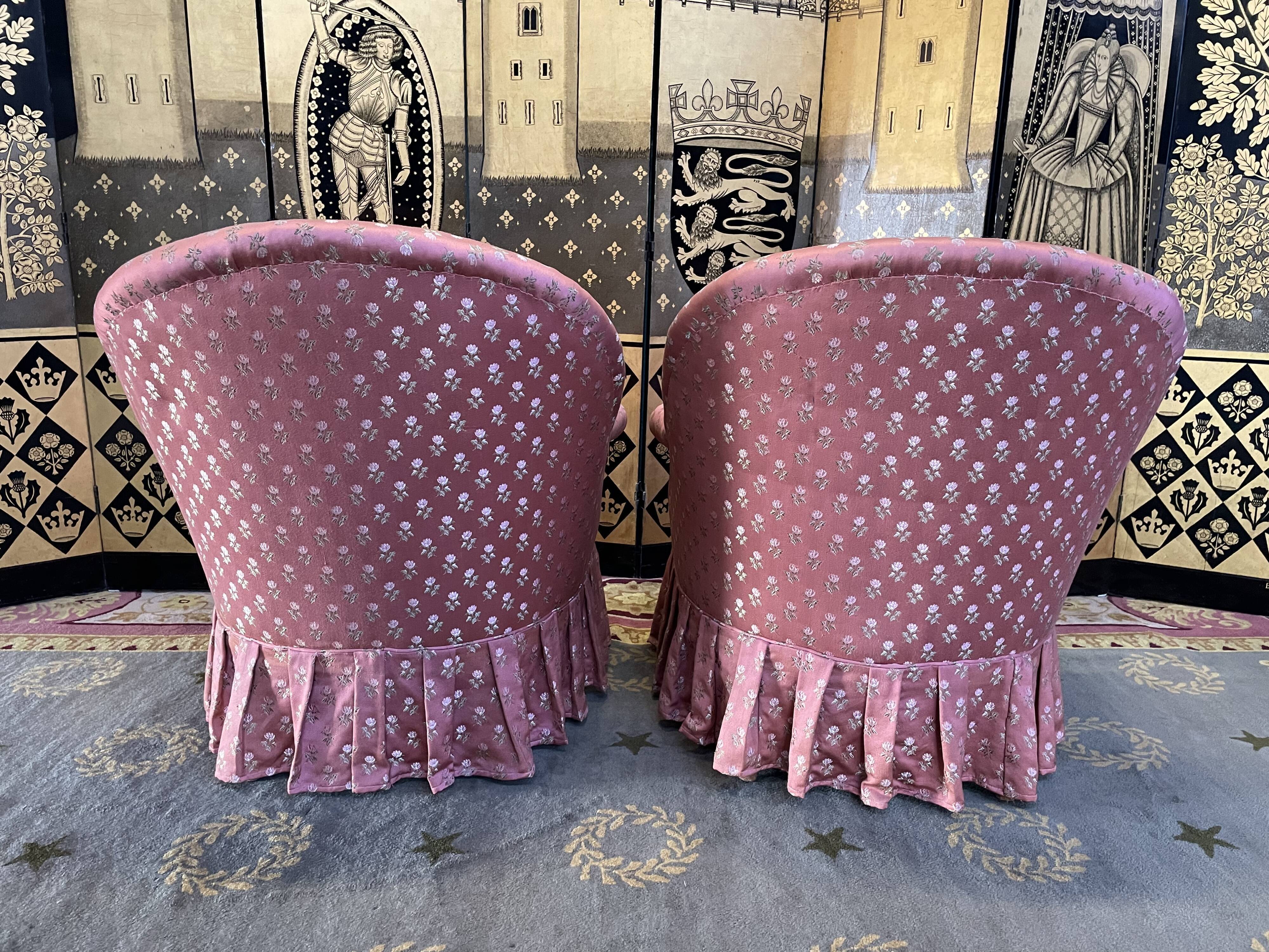 Pair of toad armchairs style Napoleon III