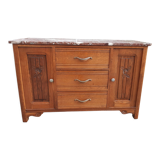 Art Deco chest of drawers marble and oak