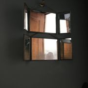 Antique barber triptych mirror, Art Nouveau, circa 1900