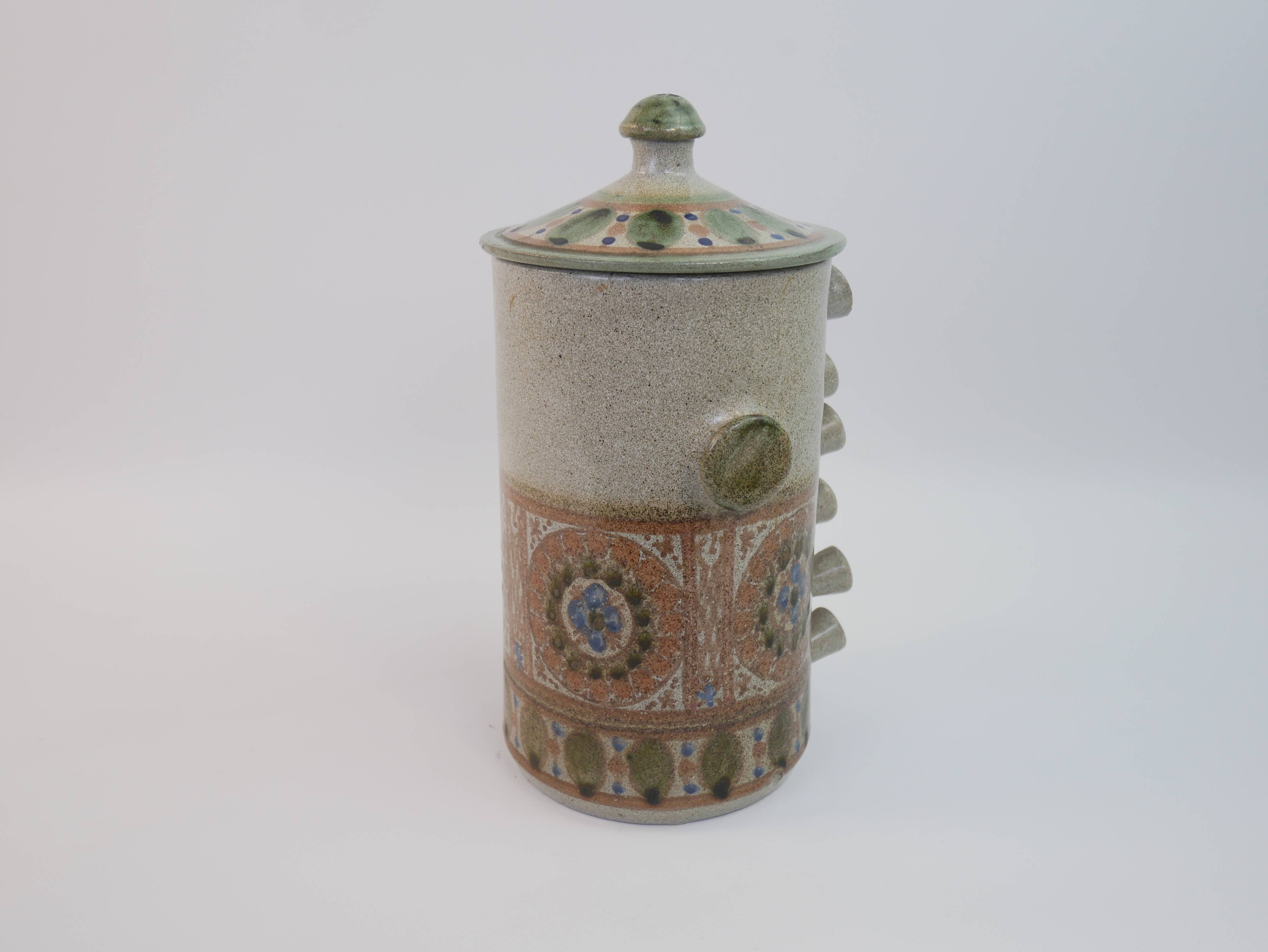 Ceramic aperitif service signed Lamnara Salé Maroc