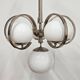 Grand Bauhaus chandelier in nickel-plated brass and opal glass.