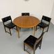 Vintage teak extendable round dining table Scandinavian design 1960s