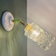 Applique tulipe vintage en verre moulé transparent