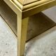 Vintage 70'S Hollywood Regency Brass and Iridescent Glass Coffee Table
