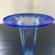 Large blue bubble glass vase