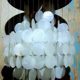 Ceiling light mother-of-pearl grapevines