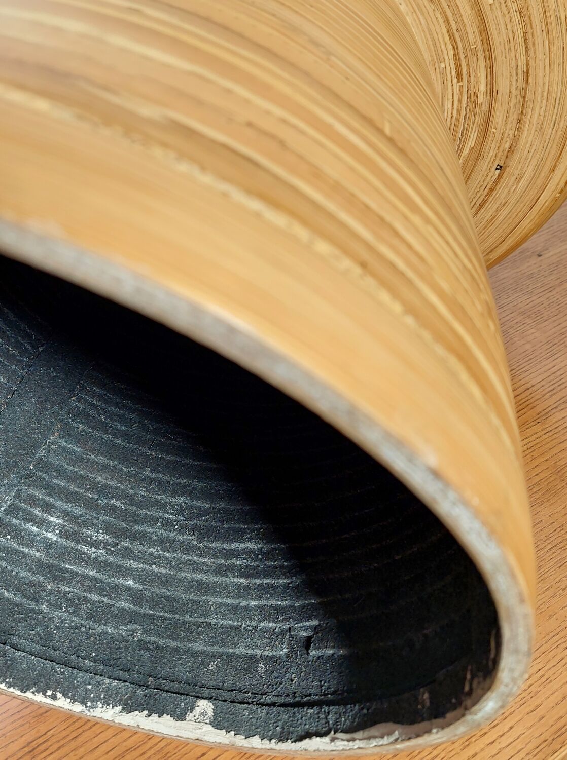 Bamboo mushroom stool, circa 1980