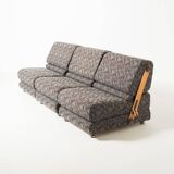 Modular 3 seat folding sofa / chairs, former Czechoslovakia in fabric and l