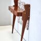 Ebonized Beech and Rose-Patterned Fabric Console with a Drawer, Italy