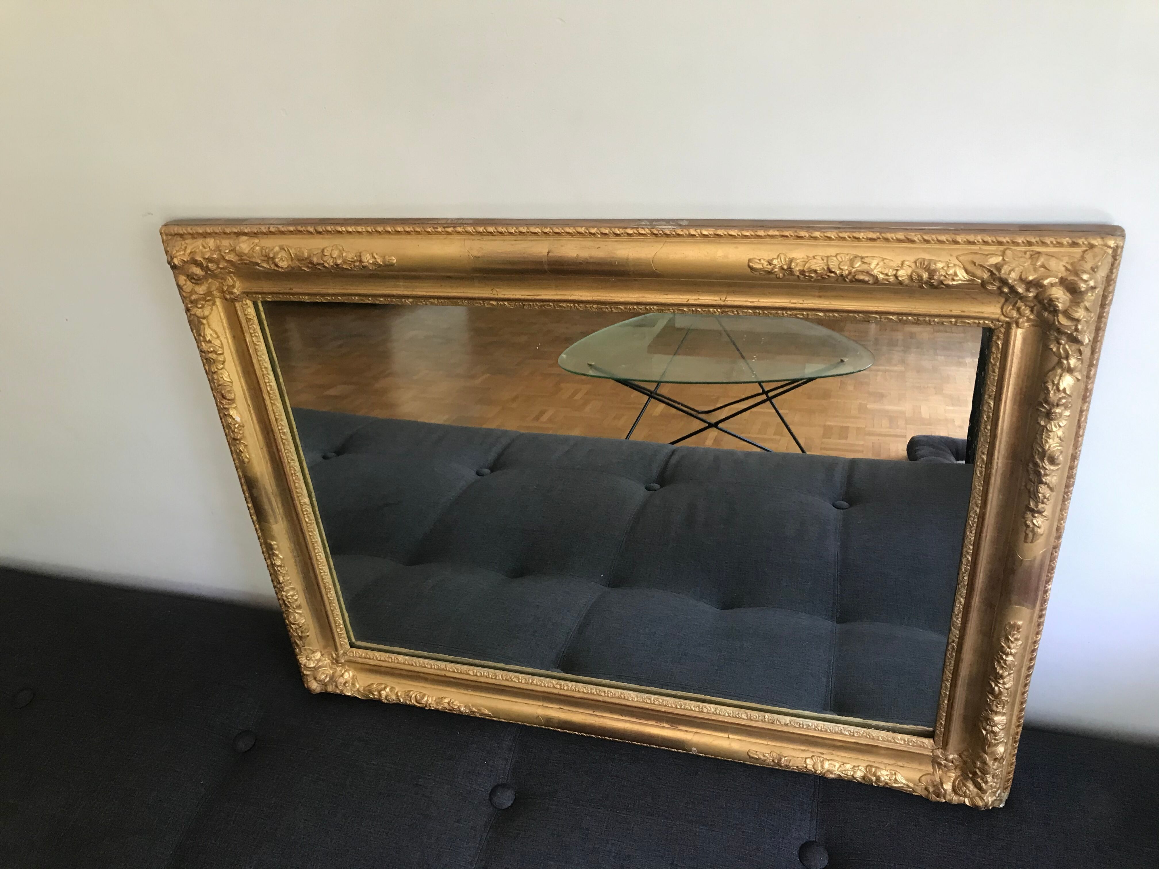 Golden mirror 84x63cm