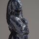 Sculpture de sirène en céramique bleue, 1920