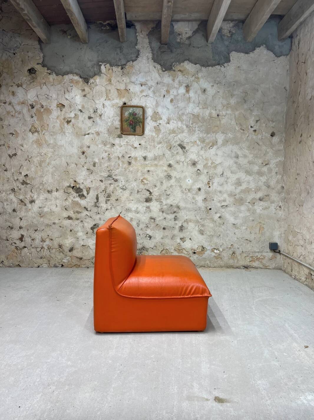 Vintage orange armchair, ed. Steiner