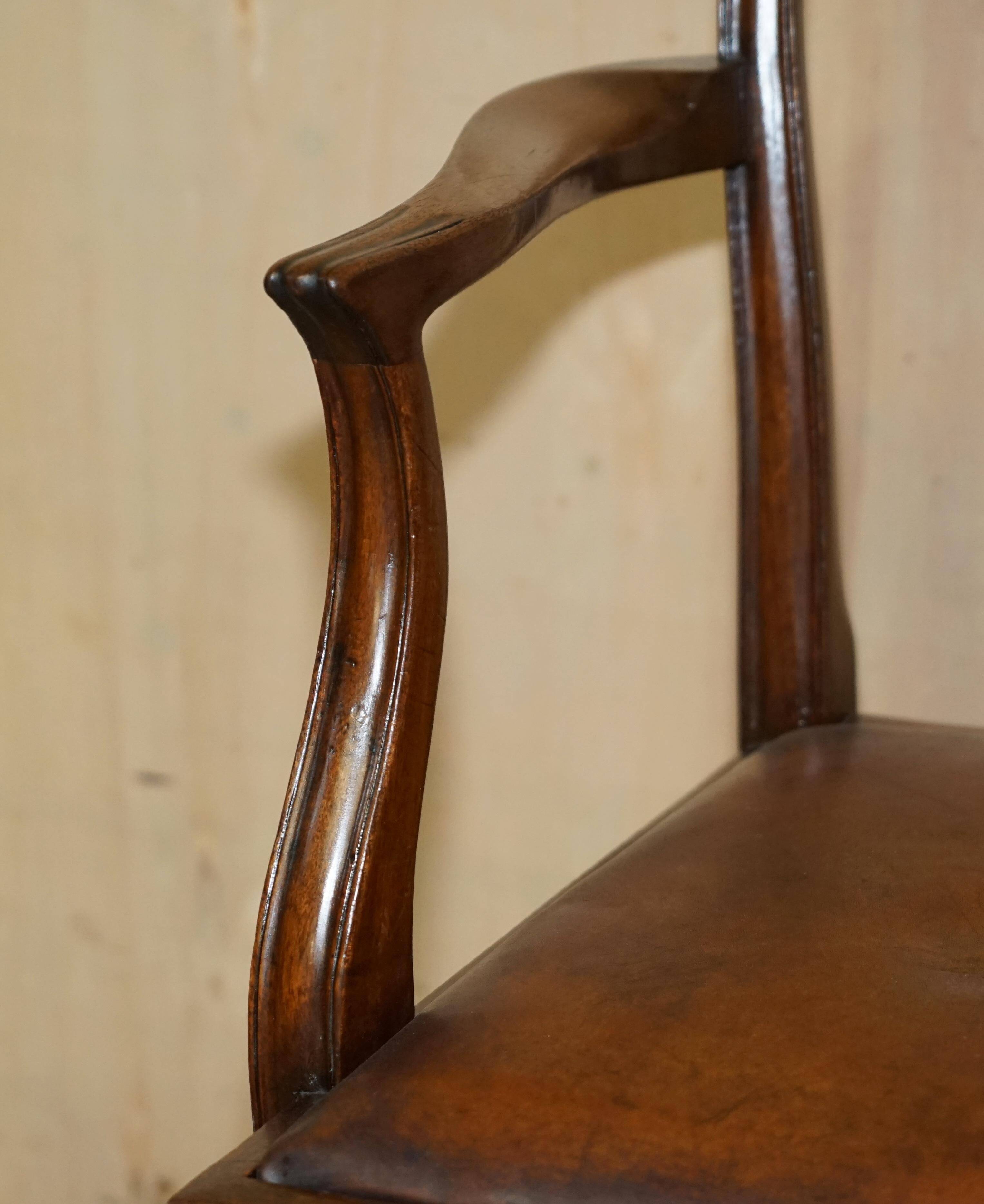Chaise de capitaine antique George Hepplewhite 1880 cuir