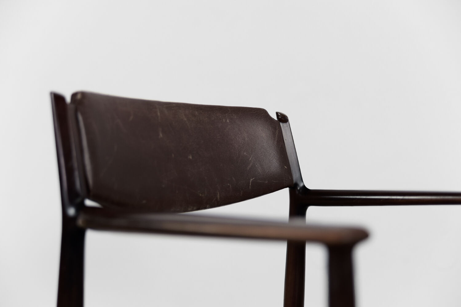 Brown leather executive chair by Arne Vodder, 1960