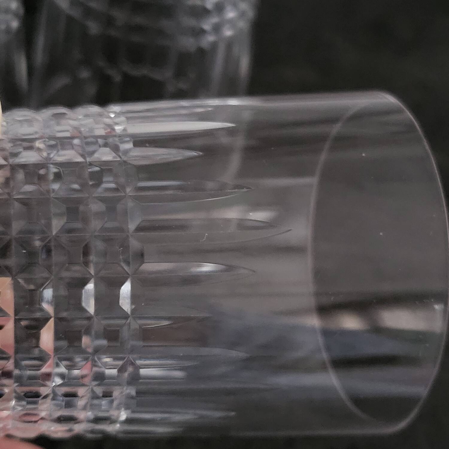 4 vintage crystal tumblers from Baccarat, model Nancy.