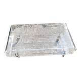 Habitat plexiglass table on wheels