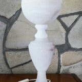 alabaster table lamp with alabaster globe Italy 1950-60