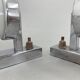 Pair of bauhaus or functionalist chrome wall lamps, 1930's