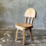 Small child's chair in natural blond teak back with three bars