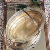 Planter/table centerpiece in gold and silver metal
