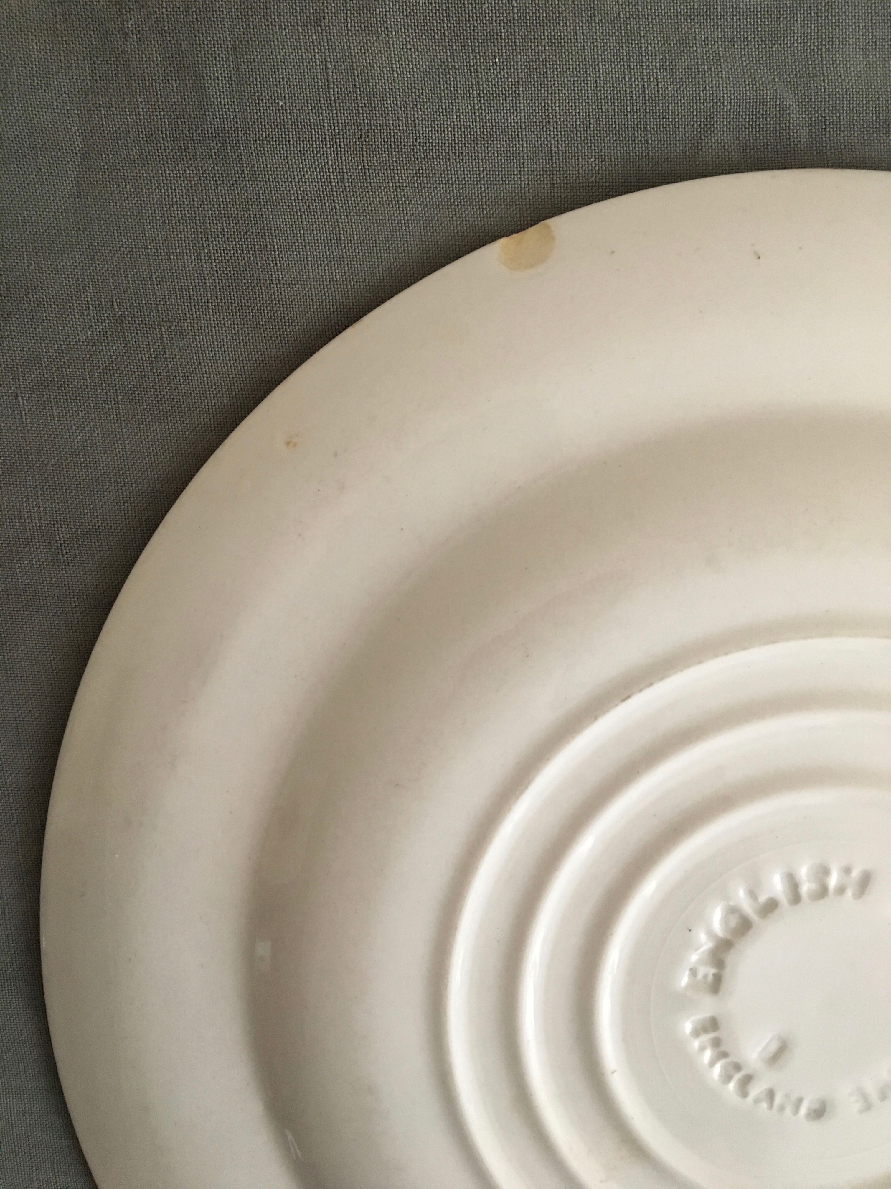 Set of 10 flat plates in English earthenware, EIT England, country décor