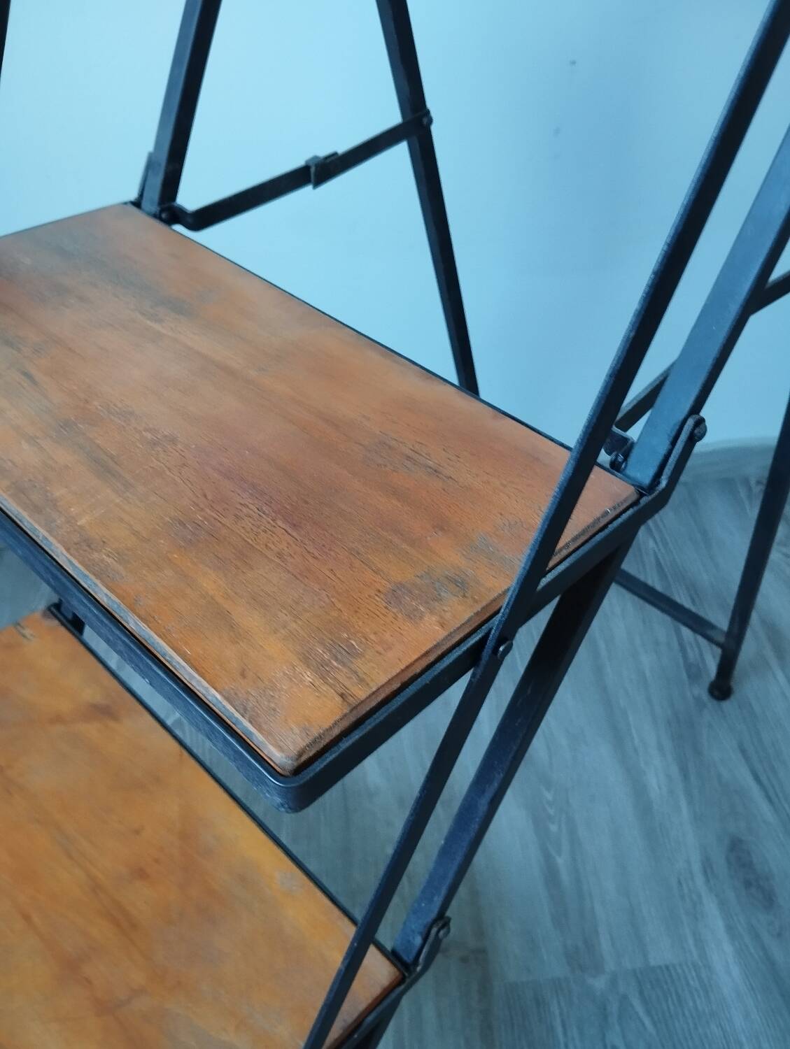 Escabeau métal et bois