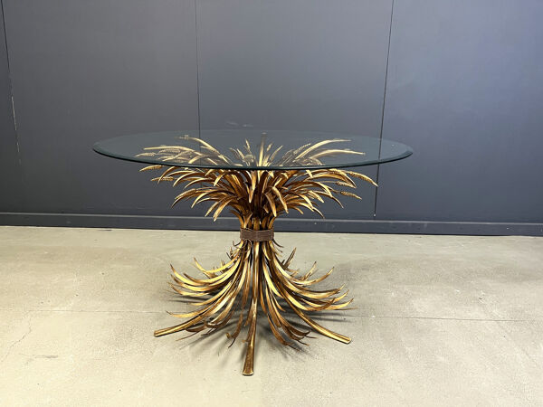 Table à manger en métal doré Coco Chanel, années 1960