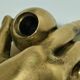 hand bronze art paperweight pen holder early XXth