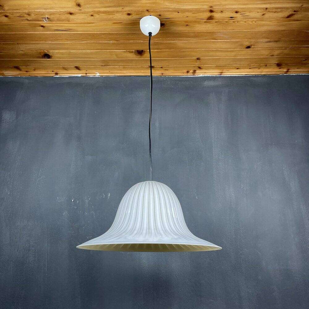 Vintage Murano glass tulip pendant lamp, Italy, 1970s.